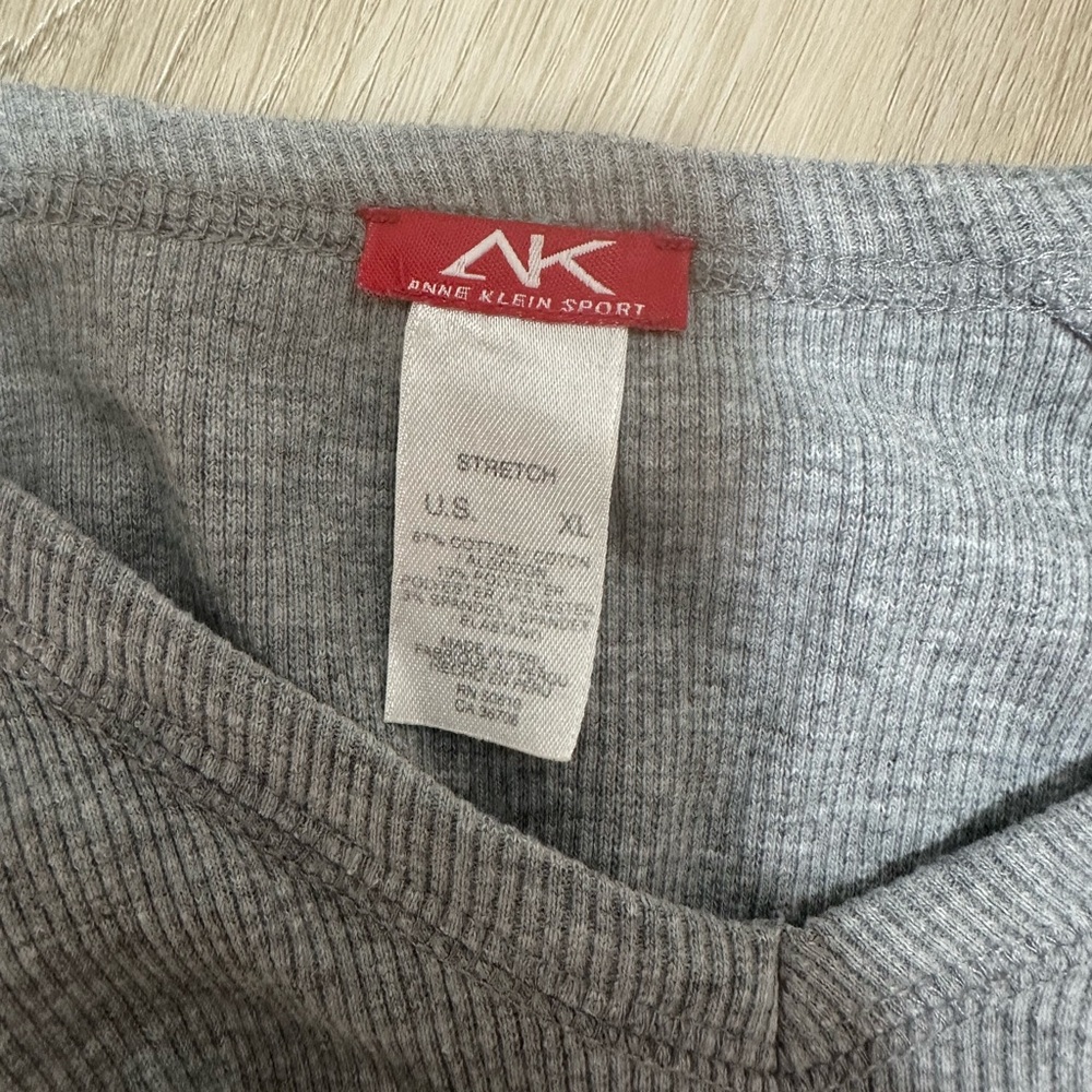 Anne Klein Sport Heather Gray Knit Top